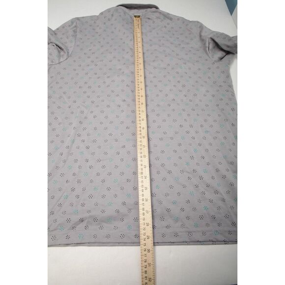 Travis Mathew Polo Shirt Mens Extra Large Gray Geometric Hawk Pointe Logo - Picture 9 of 10